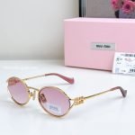 Oval Frame Sunglasses In Pink And Gold Smu52Ys – Sg205