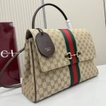 Paparazzo Large Top Handle Bag Sand And Brown GG Canvas