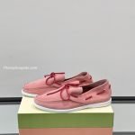 Pink Nubuck Boat Loafers