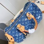 Speedy 30 Bandouliere Bag Blue Monogram Flowers Denim M27556