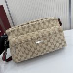 Tag Medium Crossbody Bag Sand And Brown GG Canvas
