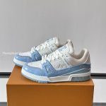 Trainer Sneakers Blue Textured Calfskin 1Ak8H6