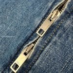 Zipped Jacket Blue Cotton Twill