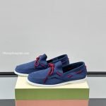 Blue Nubuck Boat Loafers