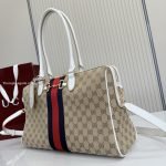 Borsetto Large Boston Bag Sand And Brown GG Canvas