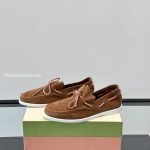 Brown Nubuck Boat Loafers