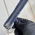 Cles Pochette Key Pouch Blue Monogram Flowers Denim M27561