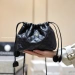 Clutch With Leather Strap Black Lambskin Leather