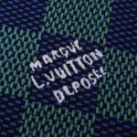 Cotton T-Shirt With Damier Jacquard Fabric In Green And Blue 1Ahbct