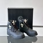 Cross Patch Boots In Black With Cross White
