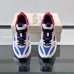 Demivee Mesh And Suede Sneakers In White And Blue – Vl226