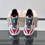 Demivee Mesh And Suede Sneakers In White And Red – Vl228