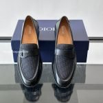 Granville Loafers Black Smooth Calfskin And Black Oblique Jacquard – Cd499
