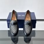 Granville Loafers Black Smooth Calfskin With Beige And Black Oblique Jacquard – Cd489