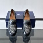 Granville Loafers Black Smooth Calfskin With Beige And Black Oblique Jacquard – Cd500