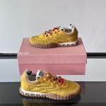 Miumui Tyre Technical Fabric And Suede Sneakers Topaz