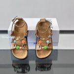 Pebble Beads Fussbett Sandals Brown Nappa Lambskin