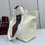 Positano Medium Tote Bag Ivory Washed-Effect Canvas