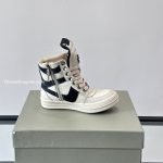 Rick Owens X Chrome Hearts Geobaskets High Sneakers In White – Ro38