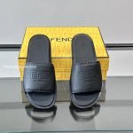 Roma Logo Embossed Slides Black Leather – Fd185