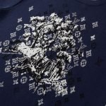 Short-Sleeved Jacquard Crewneck In Blue 1Ajbvb