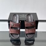 Suede Band Sandals In Dark Brown – Pds46