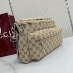 Tag Medium Crossbody Bag Sand And Brown GG Canvas