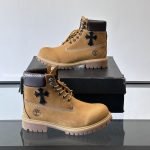 Timberland X Ch Cross Patch Boots In Brown With Trip Cross Black