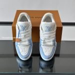 Trainer Sneakers Blue Textured Calfskin 1Ak8H6