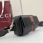 Web Trademark Mini Bag Black Soft Leather