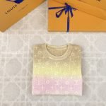 3D Monogram Tie Dye Knit Top Pastel Yellow 1Ak0D3