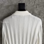 Boucle Long-Sleeve Polo Sweater In White – Sk808