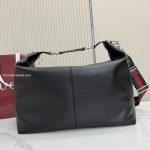 Brera Large Crossbody Bag Black Soft Grainy Leather