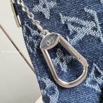 Cles Pochette Key Pouch Blue Monogram Flowers Denim M27561