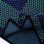 Cotton T-Shirt With Damier Jacquard Fabric In Green And Blue 1Ahbct