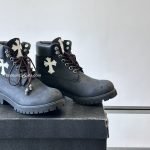 Cross Patch Boots In Black With Cross White