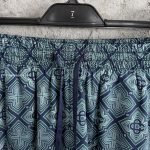 Dark Green Radiating Monogram Silk Shorts
