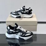 Demivee Mesh And Suede Sneakers In White And Black – Vl229