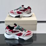 Demivee Mesh And Suede Sneakers In White And Red – Vl228