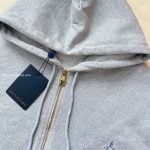 Embroidered Signature Zipped Hoodie In Grey 1Ak7Fg