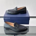 Granville Loafers Black Smooth Calfskin And Black Oblique Jacquard – Cd488