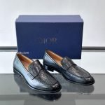 Granville Loafers Black Smooth Calfskin And Black Oblique Jacquard – Cd498