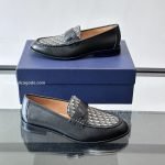 Granville Loafers Black Smooth Calfskin With Beige And Black Oblique Jacquard – Cd500