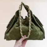 25 Hobo Bag Khaki Suede Leather