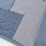 Knitted Patchwork Denim Short-Sleeved Crewneck 1Ak6Xw