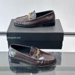 Ma Chain Leather Loafers In Brown – Ri99