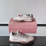 Miumui Tyre Technical Fabric And Suede Sneakers In White