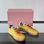 Miumui Tyre Technical Fabric And Suede Sneakers Topaz