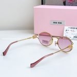 Oval Frame Sunglasses In Pink And Gold Smu52Ys – Sg205