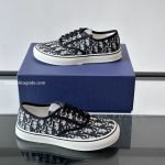 Saltwind Sneakers Beige And Blue Oblique Embroidered Cotton – Cd503